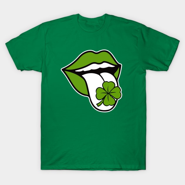 St. Patrick's Day Clover Tongue T-Shirt by For the culture tees